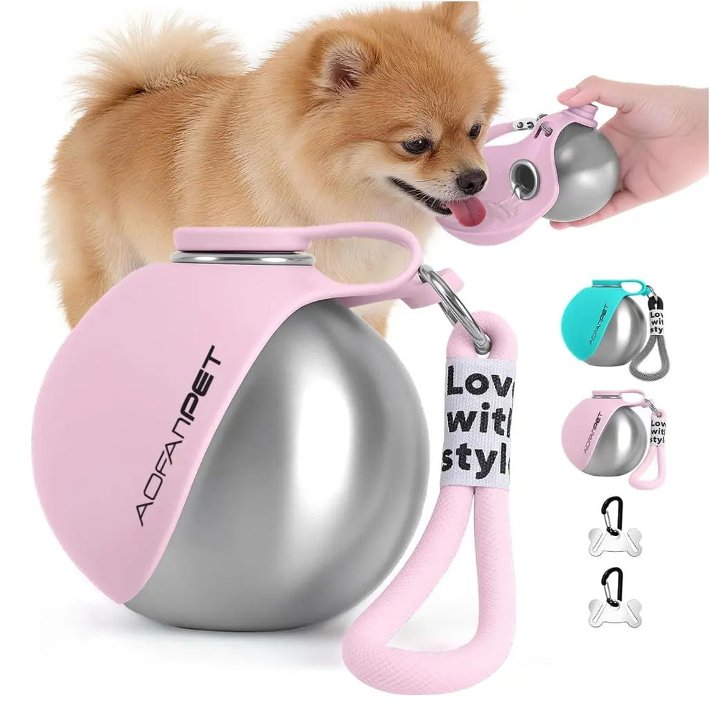 Creative Portable Outdoor Pet Stainless Steel Water Cup Small Dog Water Bottle Convenient Dog Drink Dispenser Puppy Travel Portable Water Bowl Pet Products Babecute