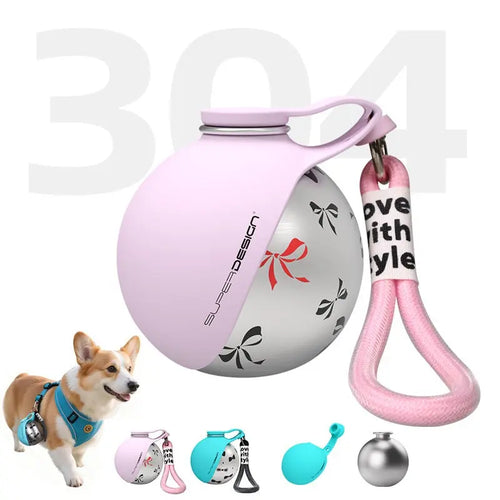 Creative Portable Outdoor Pet Stainless Steel Water Cup Small Dog Water Bottle Convenient Dog Drink Dispenser Puppy Travel Portable Water Bowl Pet Products Babecute